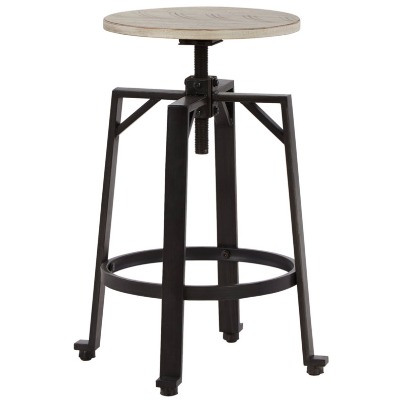 Jihoon Swivel Adjustable Height Counter Stool with Metal Frame