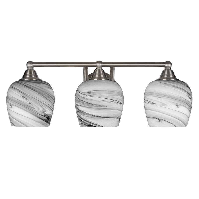 Michell 3-Light Bath Bar, Brushed Nickel, Onyx Swirl