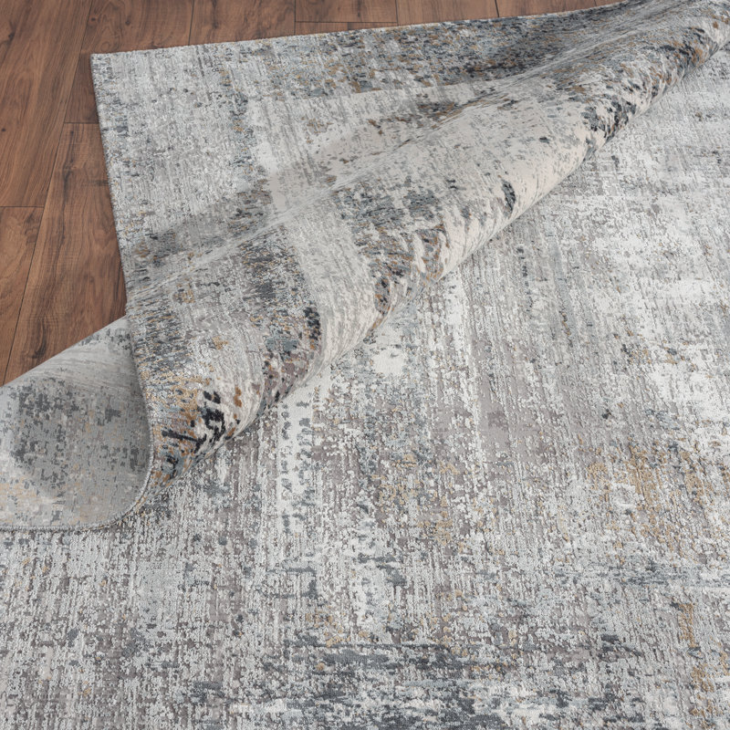Evgenii Area Rug, Gray/White, Rectangle 7'9" x 9'9"