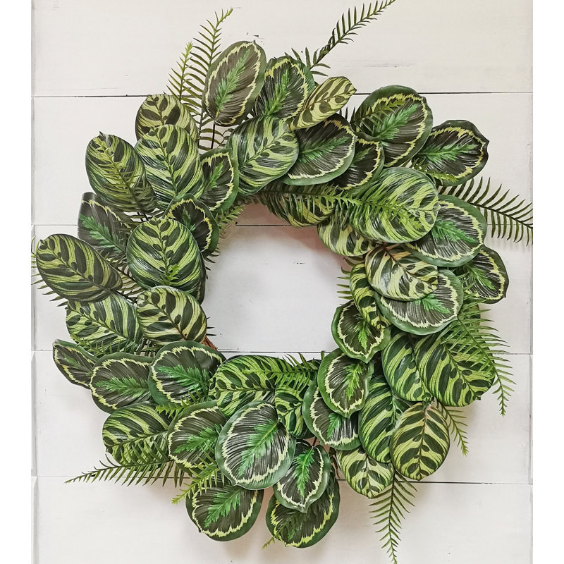 Couronne en fausse sapin en plastique, L 32 po x H 5 po x P 26 po