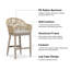 Tabourets de bar et de comptoir d'extérieur Aleza avec coussin souple imperméable-406576256-406576257-406576261