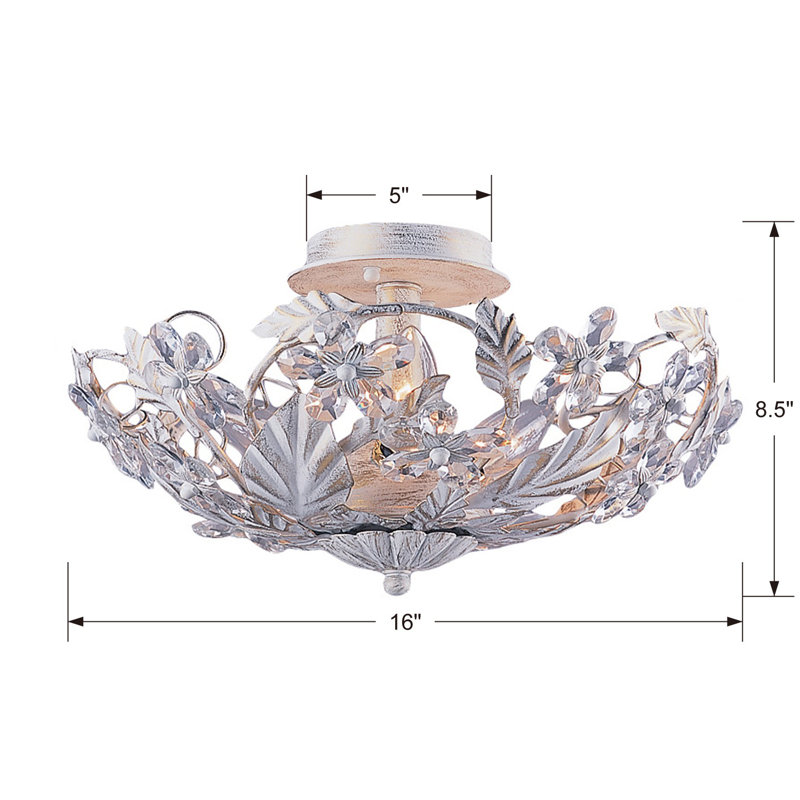 Abbingt Semi Flush Mount, White