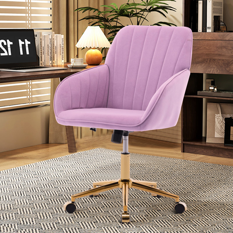 Fauteuil de bureau en velours kaki, ergonomique et réglable pour une meilleure journée de travail, Lilas