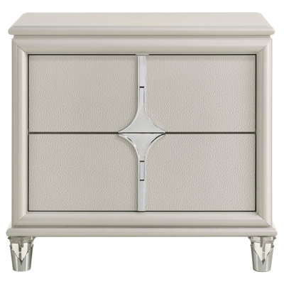 Emmagrace 2-drawer Nightstand Bedside Table Pearl White
