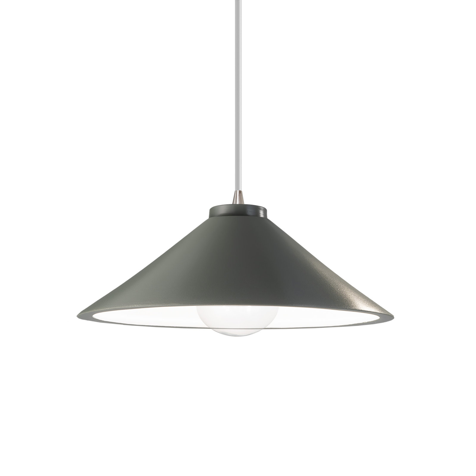 Leni Collection 1 - Light Cone Pendant Accents, Brushed Nickel, Vanilla Gloss