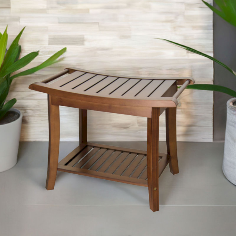 Mitch 23.75'' W Bamboo Shower Bench, Caramel