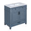 Meuble-lavabo de 30 po avec lavabo en céramique, armoire de rangement en bois massif avec portes à fermeture douce, style rétro-378852620