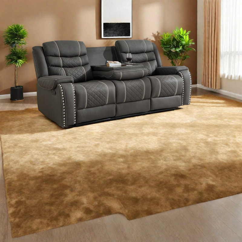 Fauteuil inclinable, canapé manuel en microfibre noir avec confort à 155 degrés pour la maison