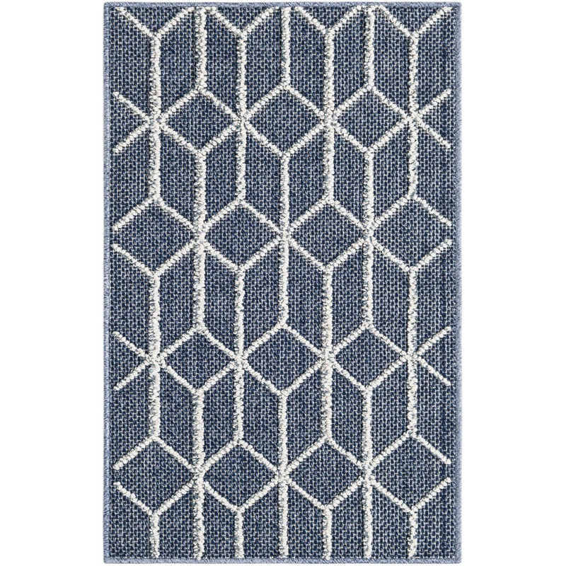 Tapis contemporain bleu Ohanlon, Rectangle 2 pi x 3 pi 1 po