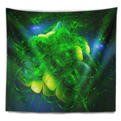 Tapisserie vert fleur mystical floral