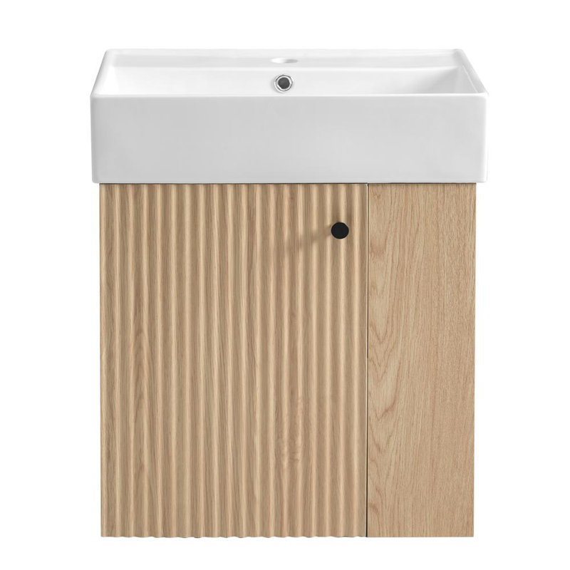 Meuble-lavabo flottant moderne 21,6 po, Bois