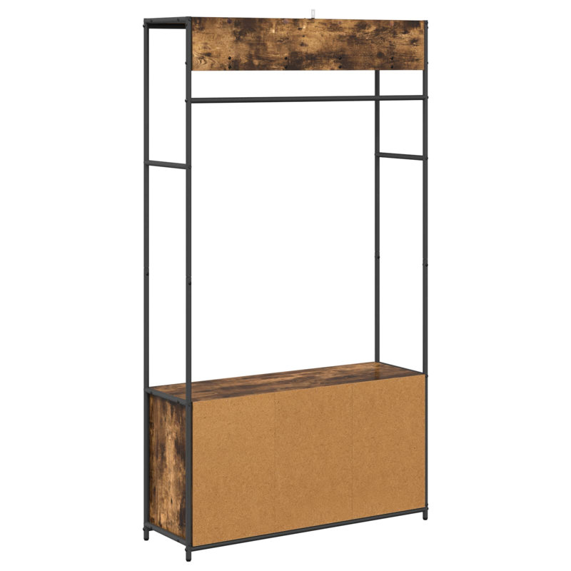 Hall Tree 100cm Wide, Smoked Oak