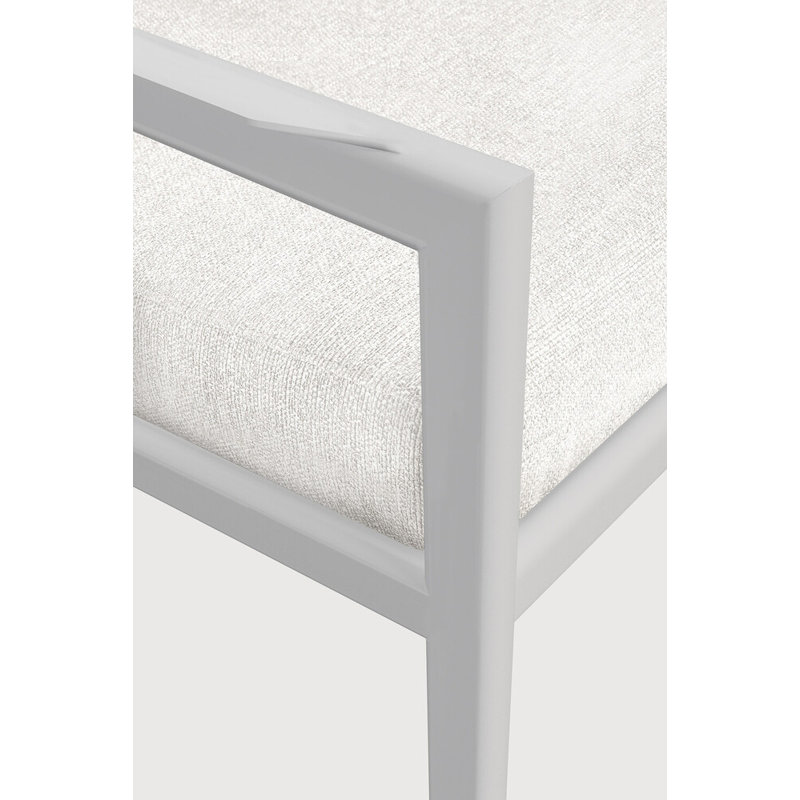 Jack Outdoor Teak Lounge Chair, White/Off White