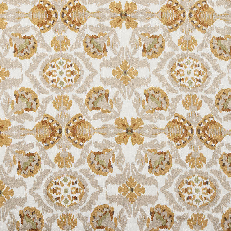 Andie Washed Linen Cream Tuscan Marigold Medallion Pattern Floral Euro Sham 27x27 inch