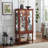 Curio Cabinet Lighted Curio Display Cabinet With Open Storage Space,Solid Wood Legs And Adjustable Shelves, Acrylic Mirrored Back Panel, Tempered Glass Doors,3 Tier And One Open Space(E26 Light Bulb N-113183237
