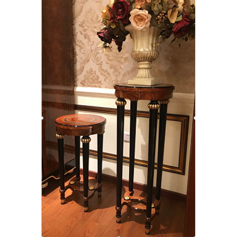 Round Pedestal Beech Plant Table