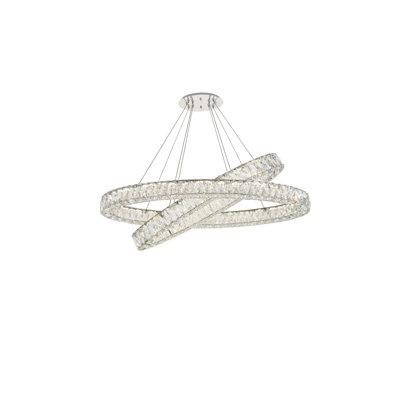 Steveson 2-Light Crystal Oval LED Chandelier 