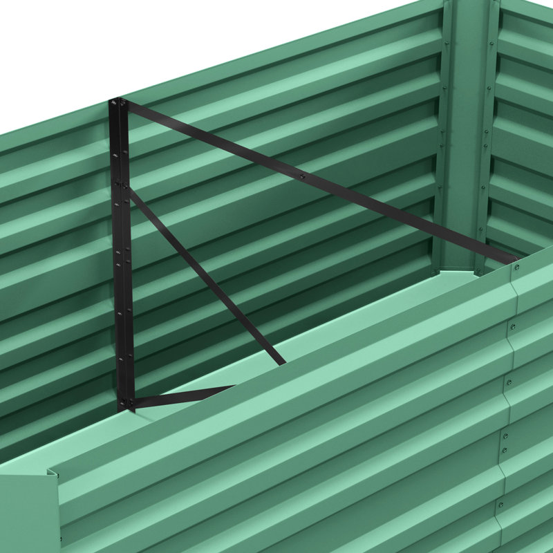 Ensemble de potager surélevé galvanisé de 1,83 m x 0,91 m x 0,61 m - Grand bac à fleurs en métal pour légumes, fleurs et herbes aromatiques, trousse de structure renforcée, fleurs et contenant de qualité