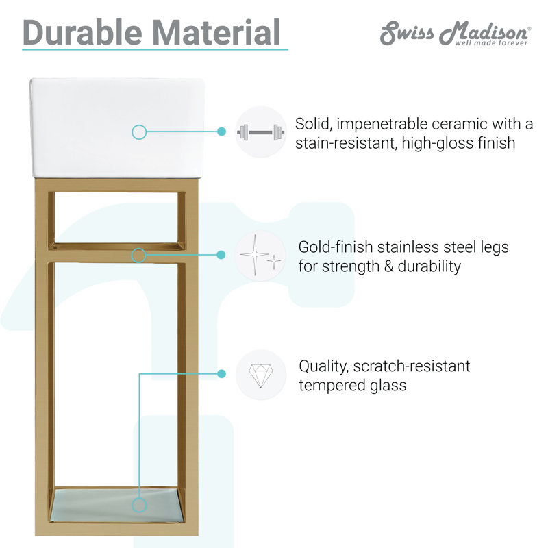 Ensemble de meuble-lavabo simple 19,5 po Pierre, Doré