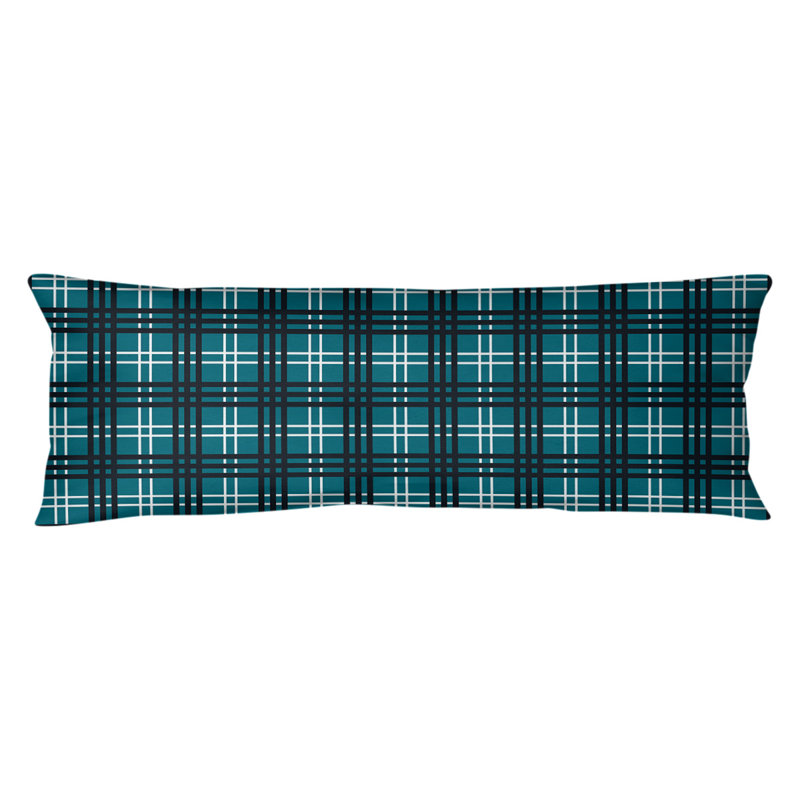 Polyester Medium Pillow, Teal/White/Black, Microfiber