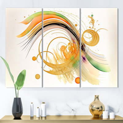 «Deza Golden Spiral Mouvement II», reproduction sur toile 3 pièces