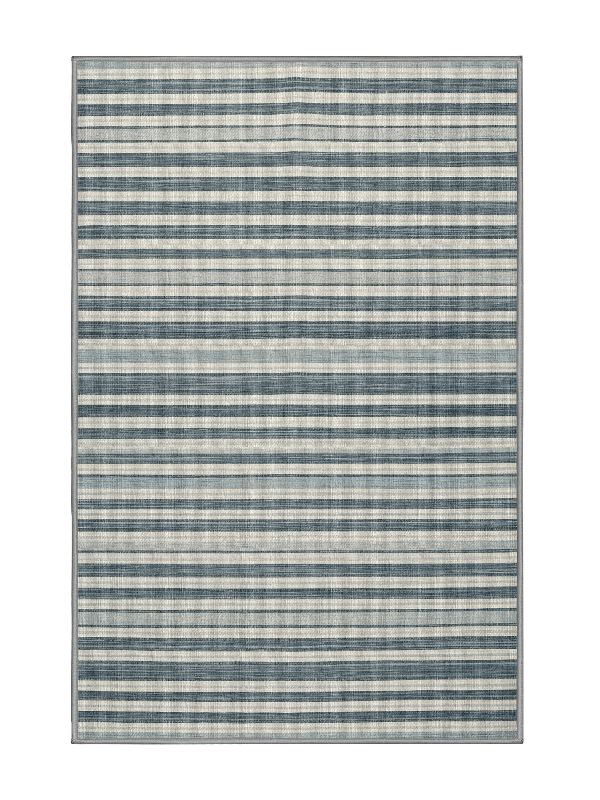 Rosecliff Heights Washable Pale Blue White Striped Area Rug | Wayfair