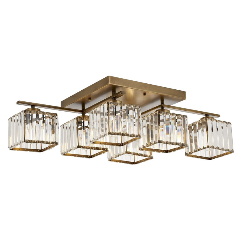 Demps 6 - Light Shaded LED Chandelier, Gold