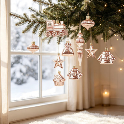 Décorations de Noël Décorations de Noël suspendues 38 pièces Créatif coloré Pendentif boule décorative Arbre de Noël Atmospheres Festival ou scène de mariage Petite décoration