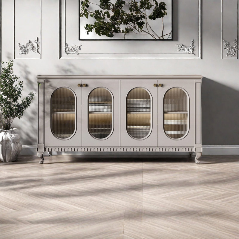Armoire de rangement simple et rétro, H 34,65 po x l 66,93 po x P 16,93 po