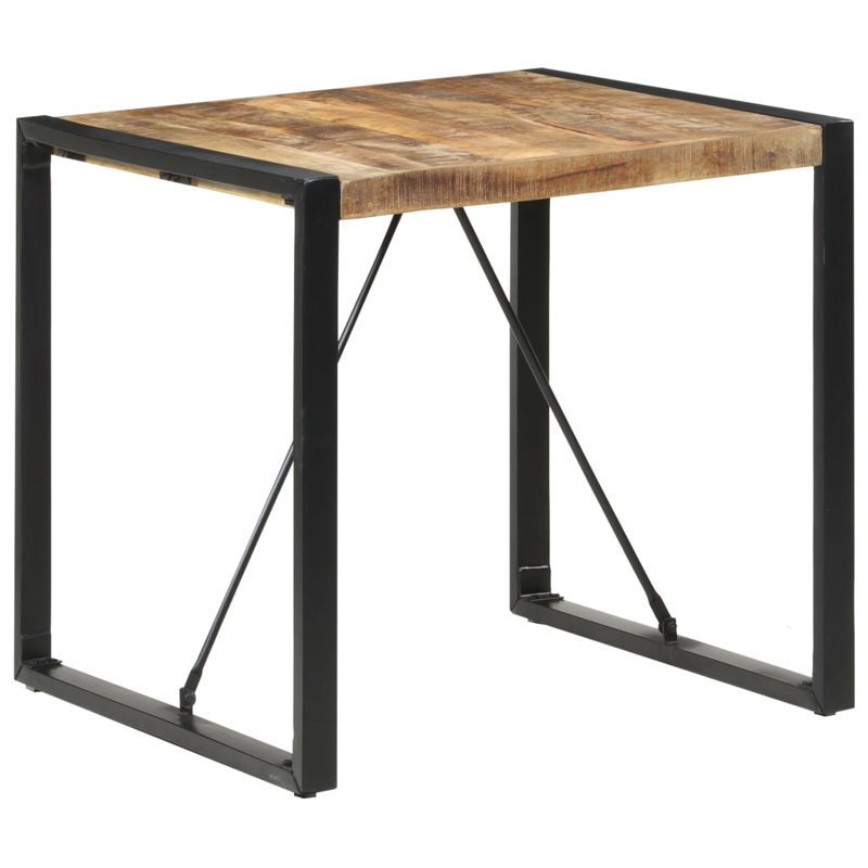 17 Stories Dining Table Mango Wood, Brown, 29.5" H x 31.5" L x 31.5" W, Black