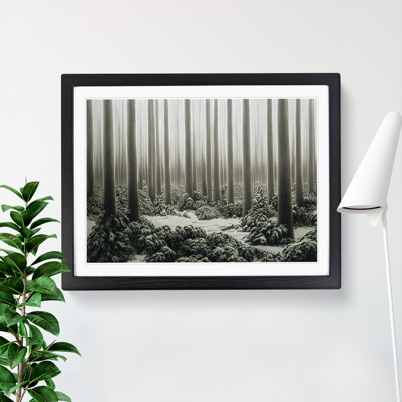 Adorable Winter Forest - Single Picture Frame Painting, Black Framed, 46cm H x 64cm W x 2cm D