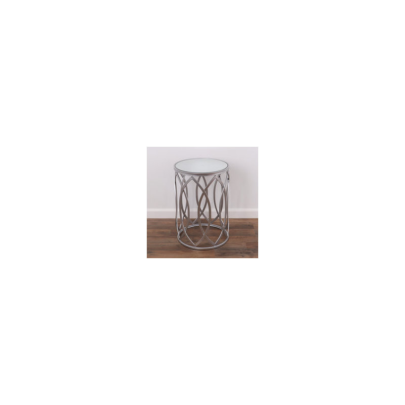 Margueriette Mirrored Glass Top Nesting Tables, Silver
