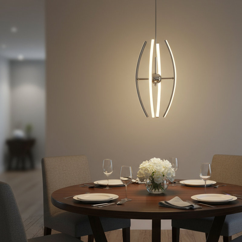 Deandre 4 - Light Chrome LED Unique/Statement Pendant