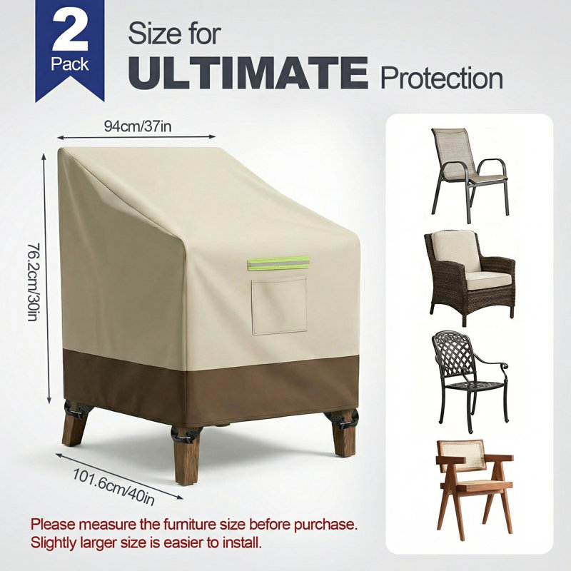 600D Heavy Duty All-Weather Patio Chair Sofa Covers, Waterproof UV Resistant Deep Seat Cover for Outdoor Furniture