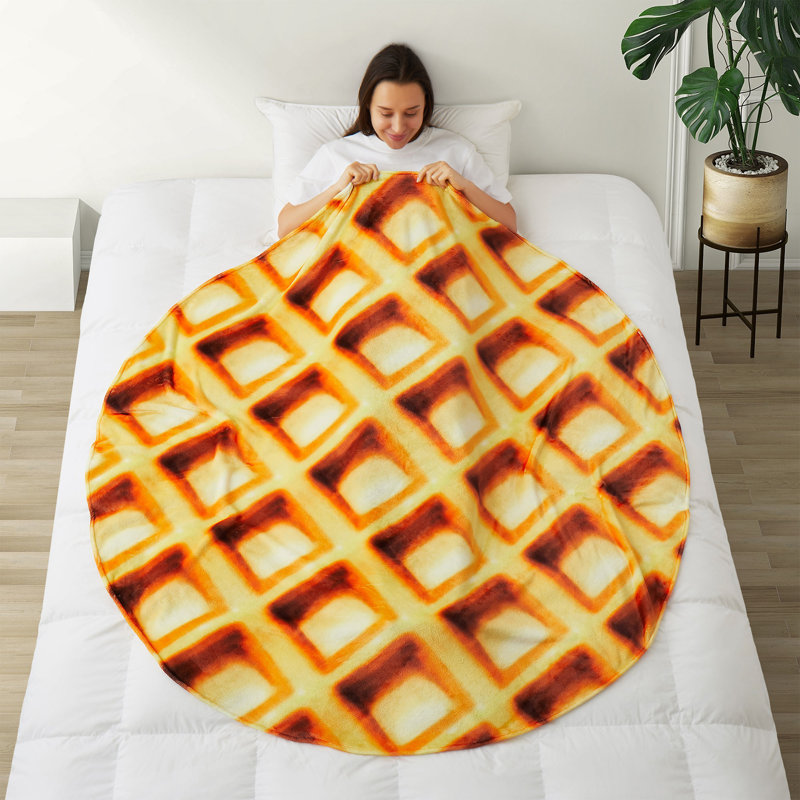 Round Wrap Blanket, 60" W x 60" L, Waffle