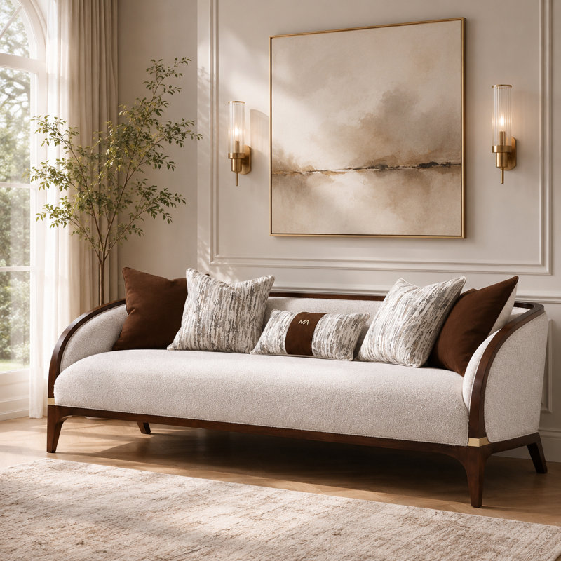Houston Sofa - Pebble/Walnut