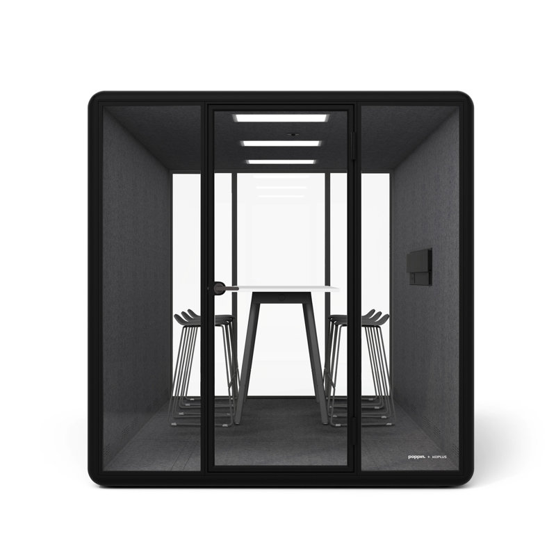 Series A High Table 71.5X30", 6 Upbeat Stools, Charcoal, Charcoal