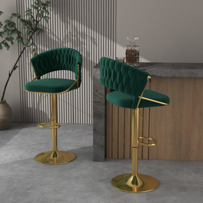Christal Swivel Upholstered Adjustable Height Counter Stool