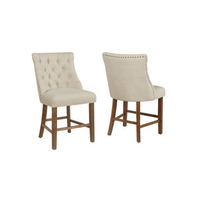 Ahjah 24'' H Tufted Linen Upholstered Side Chair