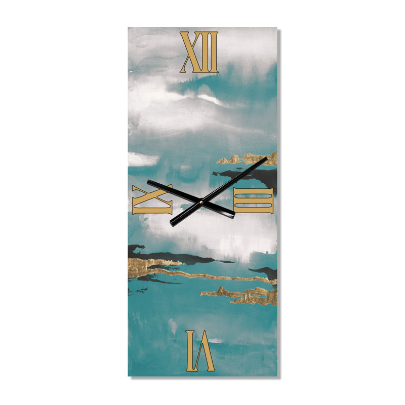 Horloge murale Glam Teal Watercolor II - Glam, Grand