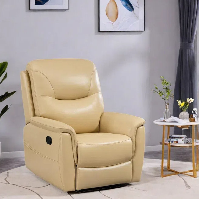 Keever, Beige Faux Leather