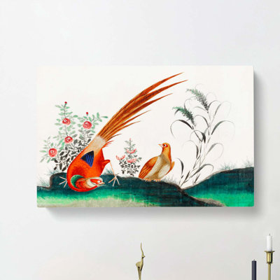 The Two Pheasants - Wrapped Canvas