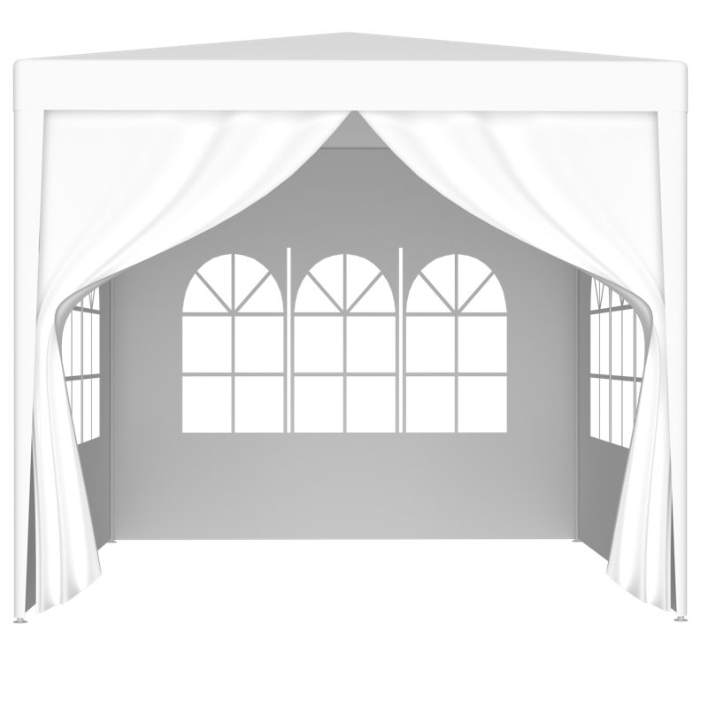 10'X10' Party Tent Outdoor Heavy Duty Gazebo Wedding Canopy + 4 Removable Walls, White