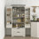 Armoire de rangement 64 po avec portes et tiroirs 64 po blanc