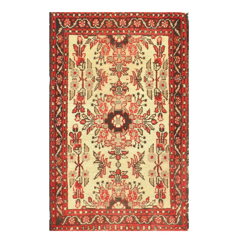 Kutana Wool Oriental Area Rug in Ivory