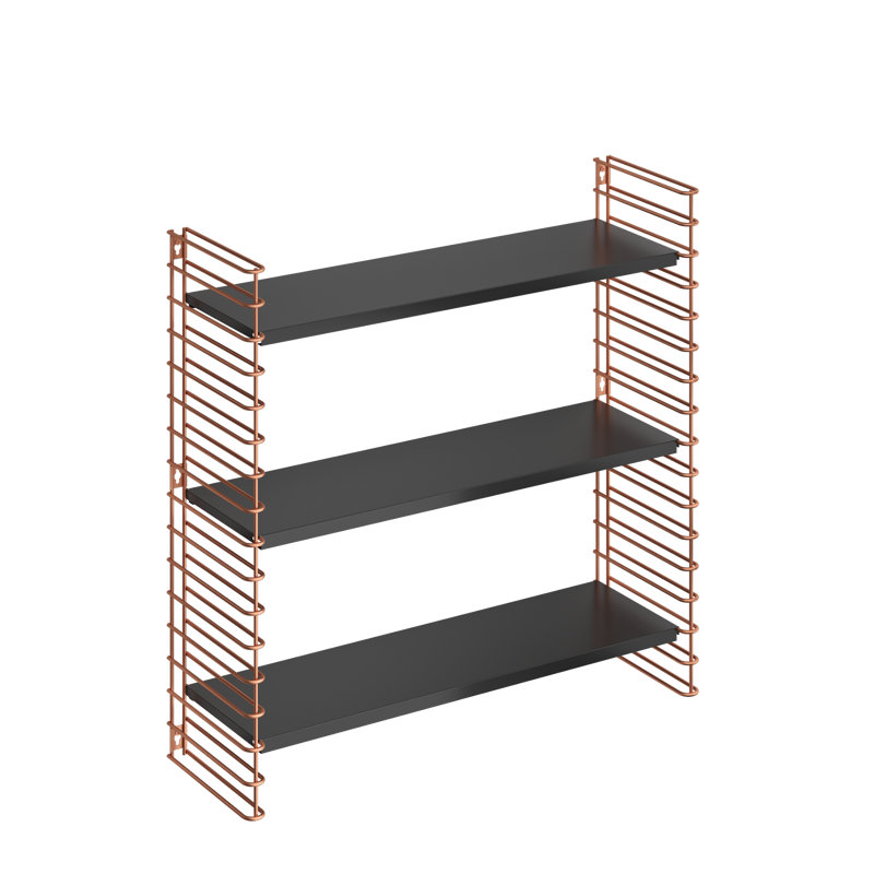 Tomado Wall Shelf With 3 Shelves, Copper/Black