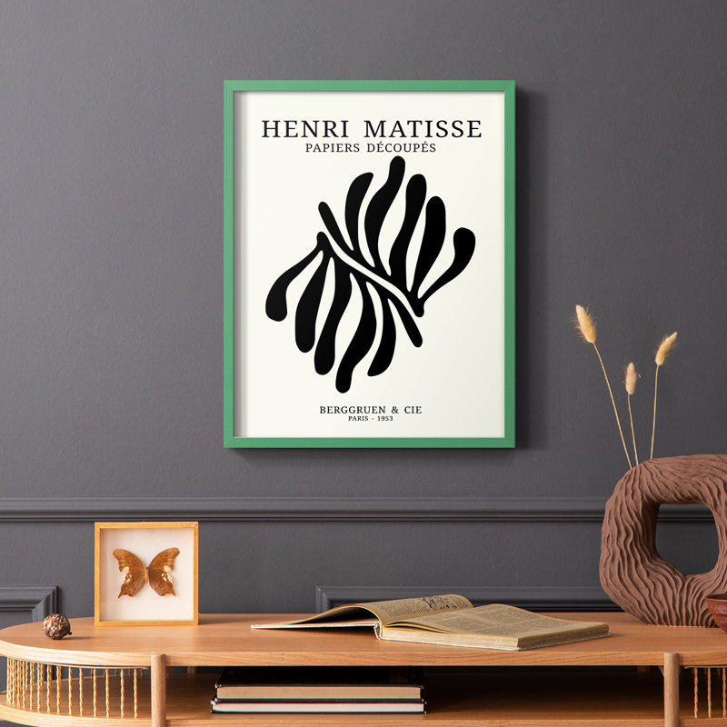Matisse CDIX, reproduction encadrée - bois massif, H 10 po x l 8 po, Cadre simple vert