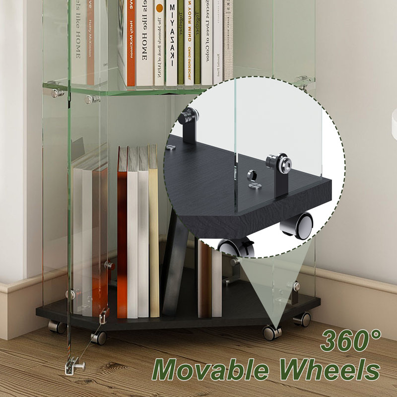 Vitrine en verre 62,6 po H 52,9 po, 5 modes DEL dynamiques, vitrines à 5 niveaux