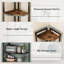 Étagère d'angle à 5 niveaux, étagère d'angle autoportante, table d'angle avec tablette, grand support de rangement, métal, rustique champêtre
