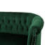 Canapé deux places en velours avec accoudoirs arrondis - 131 x 77 x 78 cm - Bois massif, velours - 1 pièce - Sofa deux places - Émeraude - Capitonnage en losanges